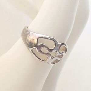 Sterling Silver 925 Italy HAN Abstract Vintage Ring Size 8.5
